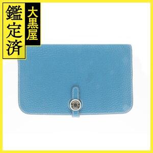 HERMES　エルメス　ドゴンGM　ブルージーン／ＳＶ　口L　2147100542578【437】