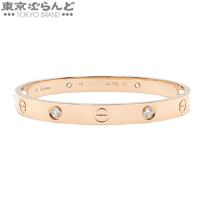 101739013 カルティエ CARTIER ラブブレス 4PD ハーフダイヤ ピンクゴールド K18PG ダイヤモンド ＃16 ブレスレット レディース 仕上済