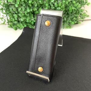 1円 美品 HERMES エルメス セリエ エテュイクレ4 レッド マットブラック □A刻印 ４連キーケース ユニセックス