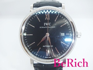 美品 IWC ポートフィノ IW356502 メンズ 腕時計 デイト 自動巻き AT 黒 文字盤 SS レザー アナログ ウォッチ 【中古】【送料無料】 bt2308