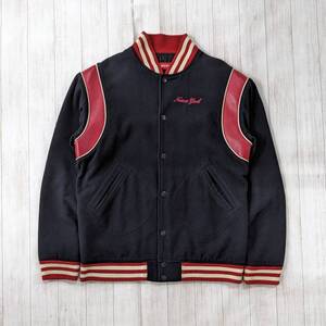 SUPREME/シュプリーム/02AW/New York Varsity Jacket/バーシティジャケット/バックアーチロゴ/スタジャン/レザー切り替えし/SIZE L