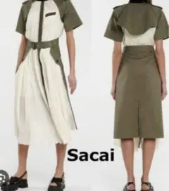 sacai 21ss 切り替え プリーツワンピース