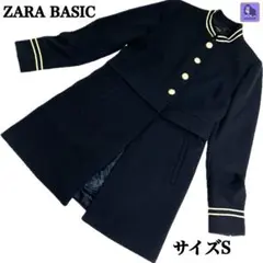 ZARA BASIC ナポレオンコート　ジャケット　ネイビー　金ボタン　S