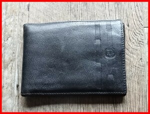 DIOR　ディオール　財布　二つ折り　黒　革　中古　2408★Ｍ－1547