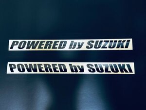 (SID22) POWERED by SUZUKI 左右セット 横35cm　縦2.5cm カッティングステッカー （2410）ジムニー ワゴンR スペーシア ハスラー スイフト