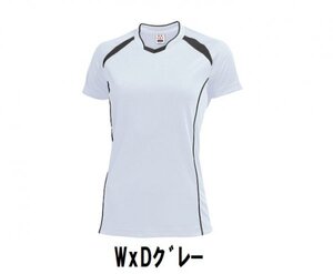 1199円 新品 レディース バレーボール 半袖 シャツ WxDグレー サイズ110 子供 大人 男性 女性 wundou ウンドウ 1620