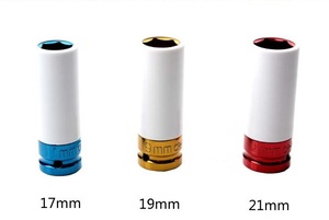 カラーホイールナットソケットレンチ☆3本セット☆ インパクト トルクレンチ対応☆17mm/19mm/21mm