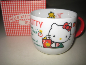 昭和レトロ　1988 サンリオ　当時物　HELLO KITTY ハローキティ マグカップ　箱付　希少！ 