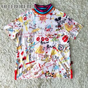 希少 OLLEBOREBLA ディズニー ミッキー ブタ tシャツ 半袖 アルベロベロ 総柄 自由の女神 レディース ニワトリ マルチカラー