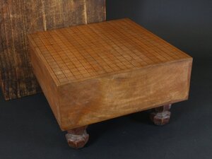 脚付碁盤 ヘソ有 蓋付 厚み約14.7cm ボードゲーム 将棋