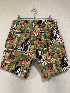 ※HYSTERIC GLAMOUR ヒステリック グラマー 0242AM01 セクシーヒスガールプリント ストレッチ ハーフ ショートパンツ 日本製 M 　 BJBB.I