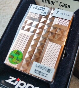 新品 ZIPPO アーマー 両面加工 2011年 ROSE PINK ローズピンク