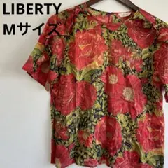 ✅LIBERTY リバティ　レディース　トップス　ブラウス　半袖　派手　Mサイズ