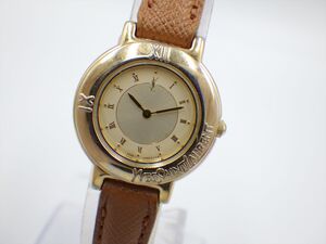 355529【1円スタート】YVES SAINT LAURENT イヴサンローラン YSL 稼動品 2200-229789Y ラウンド レディース 時計 クオーツ ケース19mm