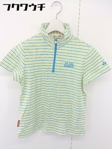 ◇ le coq sportif GOLF COLLECTION ボーダー ハイネック 半袖 ハーフジップ ポロシャツ サイズM マルチ レディース