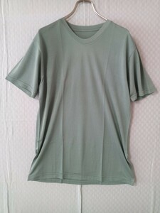 6820　★★　TEA DROP シルクインナーTシャツ　ブルーグレー　サイズL 未使用品