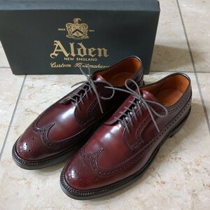 Alden 975 バーガンディ 8.5D オールデン ロングウイングチップ