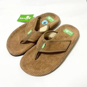 ★送料無料★未使用★ サヌーク Sanuk シューズ 靴 Yoga ブラウン ベージュ ボア コーデュロイ サンダル 快適 スエード ビーチ サーフィン