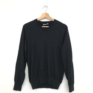 未使用品◆Settefili Cashmere セッテフィーリ カシミヤ Vネック ニット 44◆ ブラック メンズ トップス コットン ハイゲージ 2