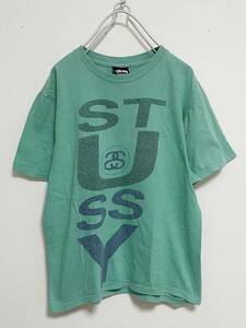 送料230円〜 Stussy ステューシー 染み込みデカロゴ プリント Tシャツ size S #オールドステューシー　#OLDSTUSSY