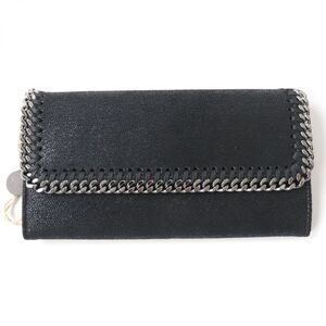 未使用品☆定価52000円 Stella McCartney ステラマッカートニー 430999 FALABELLA フラップコンチネンタル ウォレット/長財布 黒×SV 箱付