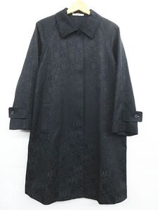 DAKS LONDON ダックス 黒 総柄 織模様 レディース コート ブラック サイズ40 身幅約54.5cm 着丈約91cm 日本製 