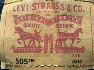 LEVI’S 505 REGULAR size-4TEG(96-104cm平置き25股下44) 中古(超美品) 送料無料 NCNR