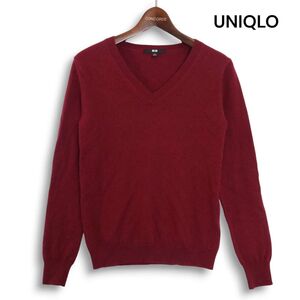 UNIQLO ユニクロ 秋冬★ カシミヤ100% セーター Vネック 長袖 Sz.S レディース　K4T01571_A#K