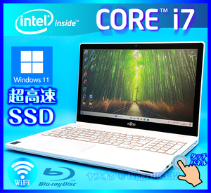 ☆最高峰 Core i7 フルHD液晶 タッチパネル 即決特典あり 高速新品SSD512GB メモリ 16GB Windows 11 Office2021 ノート 富士通 WA2/R 5392