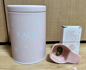 未使用・訳あり★カルディKALDI★桜・さくら・2020春のコーヒーセット★缶＆コーヒースプーン２点セット