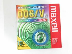 AF 6-3 未開封 maxell マクセル 3.5型 2HD フロッピーディスク 10枚 MFHD18MIX C10P カラーミックス DOS/V MS-DOSフォーマット済