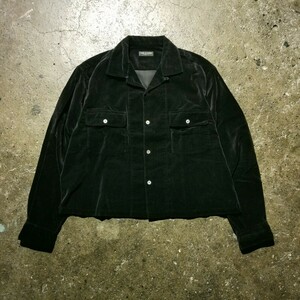 COMME des GARCONS HOMME PLUS 89AW ショート丈 ベルベットオープンカラーシャツ 1989AW AD1989 80s コムデギャルソンオムプリュス