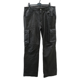 【1円】DEGNER デグナー LEATHER CARGO PANTS レザーカーゴパンツ ブラック系 XL [240101181745]