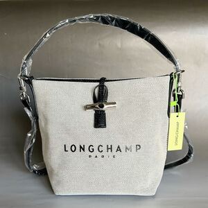 定価5.1万 LONGCHAMP ロンシャン プリアージュ ロゾ キャンバス クロスボディバッグ 2way エクリュ レディース