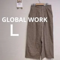 グローバルワーク GLOBALWORK チェック ワイドパンツ Ｌ