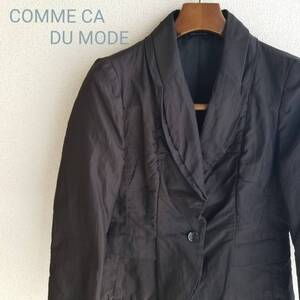 COMME CA DU MODE コムサデモード ジャケット アウター 無地 ベーシック ポケット 定番 着回し ウエストライン ブラック サイズ11 ym7