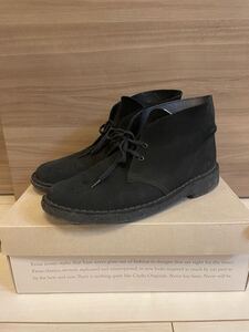  US８.5 名作 Clarks ORIGINALS クラークス 31691 Desert Boot スエードレザー チャッカ デザートブーツ シューズ 黒 ブラック メンズ 