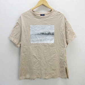 z■シップス/SHIPS プリントTシャツ【FREE】ベージュ/MENS/15【中古】■