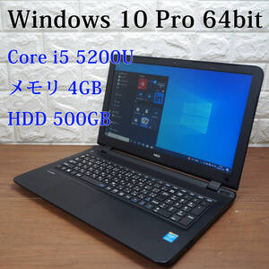 NEC VersaPro VK22TF-S VF-S 《 Core i5-5200U 2.20GHz / 4GB / 500GB / カメラ / Windows10 / Office 》15型 ノートパソコン PC 18348