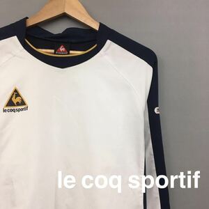 【美品・良品】ルコック le coq sportif トレーニングウェア 長袖 ピスケ プルオーバー デサント DESCENTE ホワイト メンズ Mサイズ ♭◇