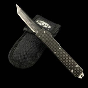 【Ｈ417】MICROTECH/ALM004/バネ解除済/収納ポーチ付/全長約21㎝/サバイバル/アウトドア/ナイフ/コレクター放出品