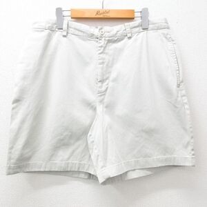 W35/古着 ジェイクルー J.CREW ショート チノ パンツ ショーツ チノパン メンズ コットン 薄ベージュ カーキ 24may25 中古 ボトムス 短