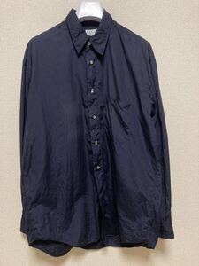 paul smith ポールスミス 動物ボタン チェンジボタン 比翼シャツ 長袖シャツ ネイビー 紺 メタルボタン shirts L Paul Smith ／USED