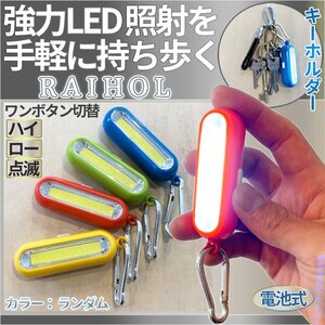 カラビナ 付き ミニライト COBライト 懐中電灯 LED 照明 ライト キーホルダー マグネット ジョギングライト RAIHOL