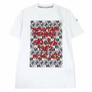 未使用品□MONCLER モンクレール 22SS SS T-SHIRT ロゴワッペン エンブロイダリー カットソー 半袖Ｔシャツ ホワイト M 保存袋付 正規品