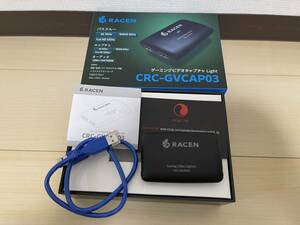 RACEN ゲーミングビデオキャプチャ Light CRC-GVCAP03 4K30Hz～Full HD120Hz パススルー対応 USB3.2 Gen1