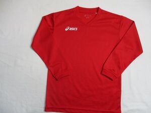 BF839【asics・アシックス】ロゴプリント　スポーツ　長袖　Tシャツ　男女児　赤　130