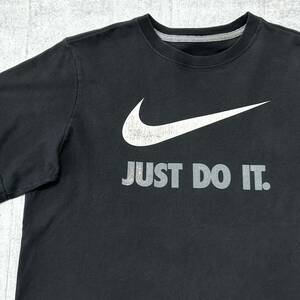 NIKE JUST DO IT ビッグロゴ デカロゴ 半袖 Tシャツ ナイキ　　ブラック ショートスリーブ クルーネック スポーツ タウンユース 早3998