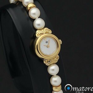 1円～◎美品◎MIKIMOTO ミキモト パールブレスウォッチ JAL限定 シェル文字盤 レディース クォーツ 1E20-2040◎電池交換済み