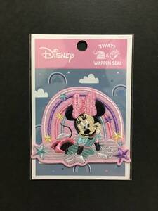 Disney/ディズニー　ワッペン☆彡　ミニー大☆　スカイ　２WAY　刺繍　シール　アップリケ　新品未開封品　ミノダ